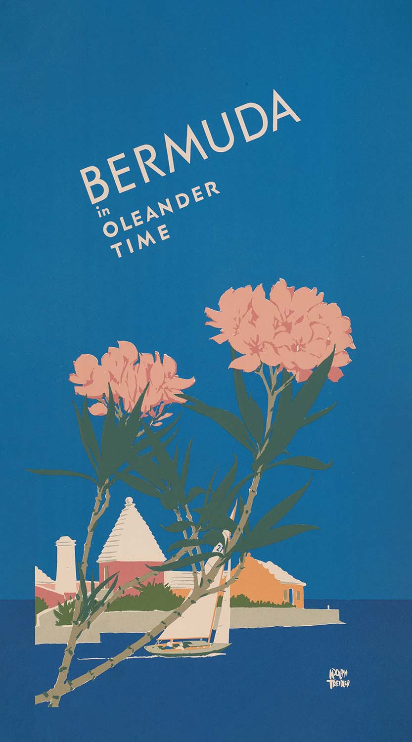 Bermuda Travel Poster: Bermuda in Oleander Time by Adolph Treidler, 1952