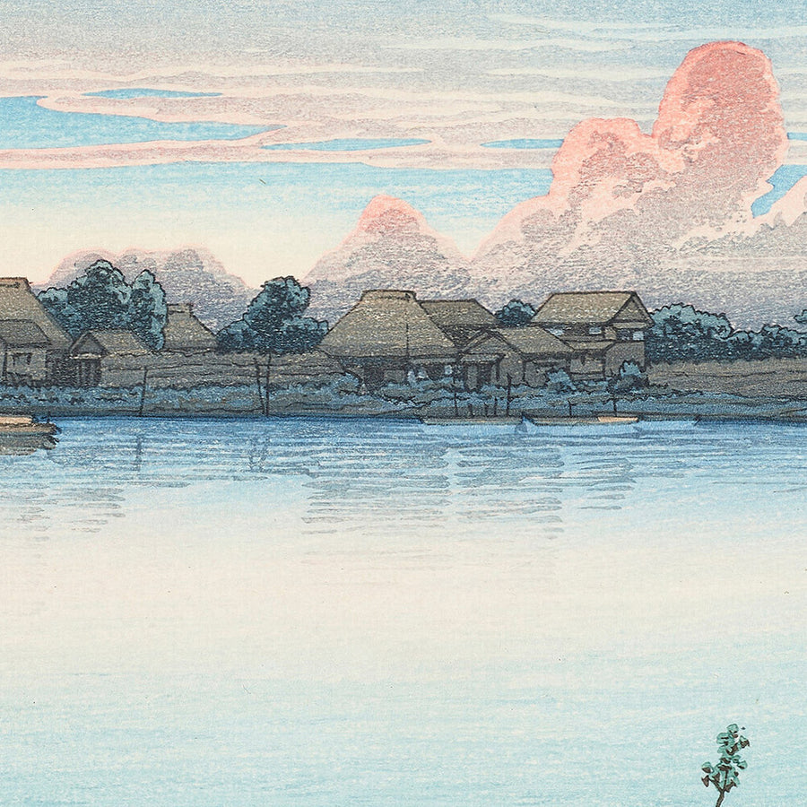 Sailboat on a Lake in Early Autumn, Urayasu by Hasui Kawase 1935