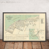 Old City Map of Fort Myers Florida by Frank B. Dolph, 1945: Caloosahatchee, City Hall, Yacht Basin, Courthouse, Golf Course