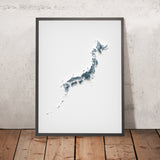 Mapa topográfico en relieve 3D de Japón 