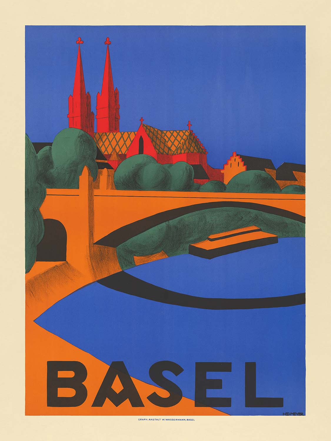 Basel Travel Poster by Hedwig Thoma, 1927