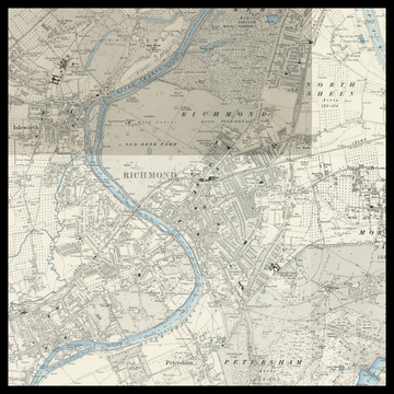 Una vecchia mappa Ordnance Survey di Richmond