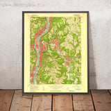 Old Map of Wheeling, West Virginia by USGS, 1956 – Ohio River, Bethlehem & Moundsville