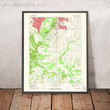 Old Map of Bartlesville, Oklahoma by USGS, 1971 – Madison & Arkansas River