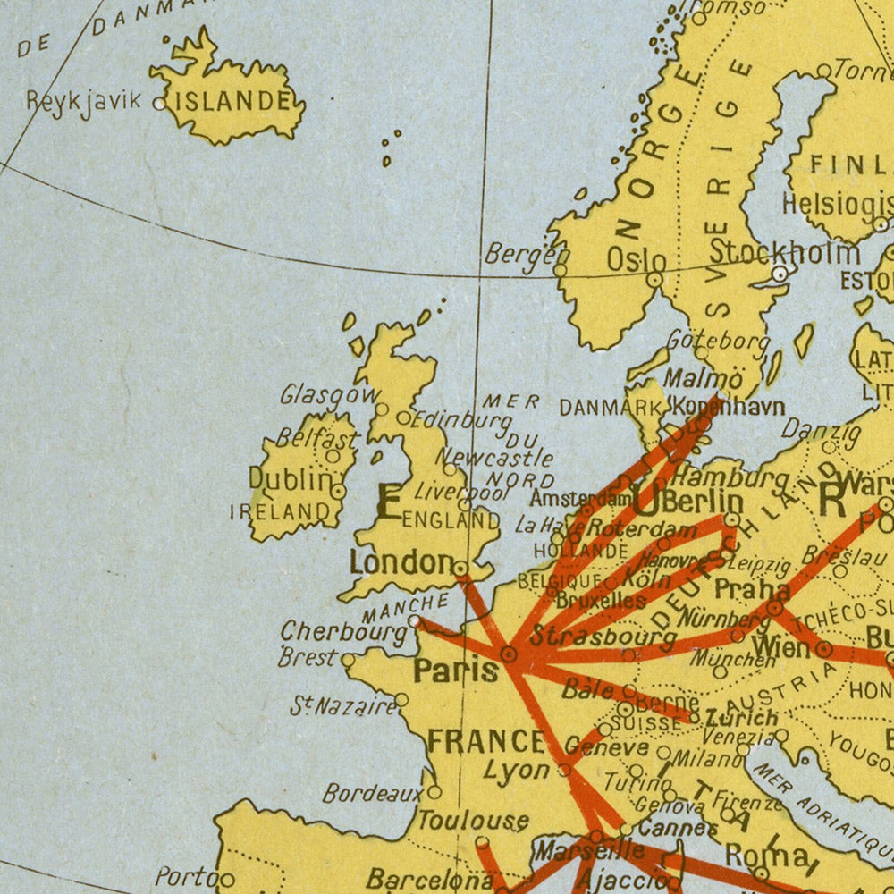 France Travel Poster: Air France. Reservations here by E. Girard, 1933