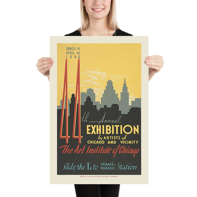 Chicago Poster: 44th Annual Exhibition by Artists of Chicago and Vicinity by John Buczak, 1940