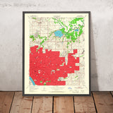 Old Map of Tulsa, Oklahoma by USGS, 1954 – Lake Yahola & Tulsa Municipal Airport