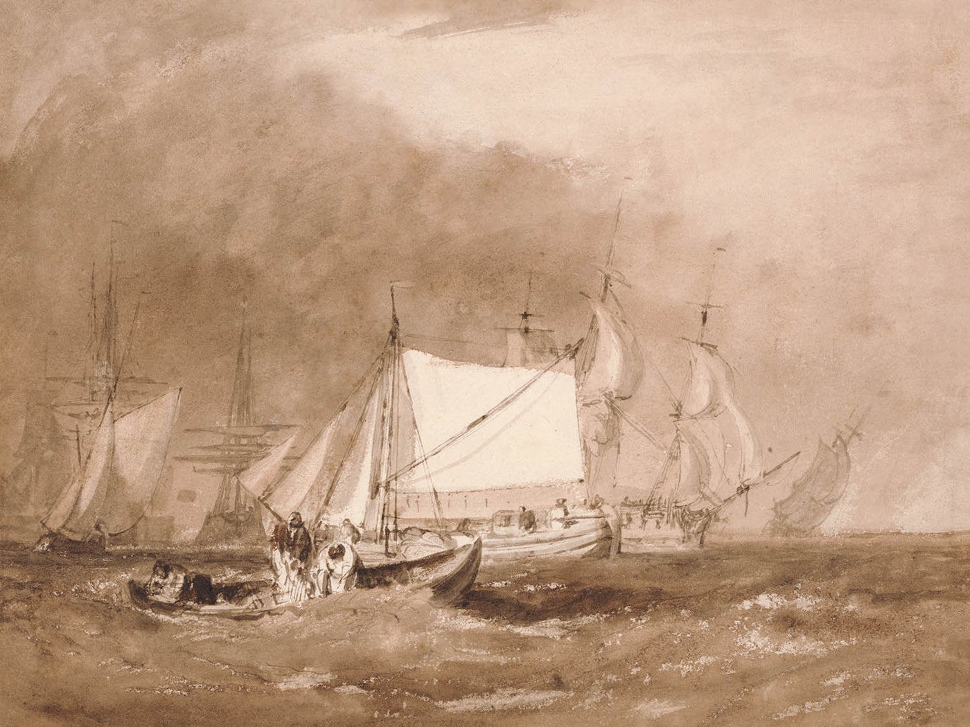 Shipping Scene, with Fishermen by Turner, 1815