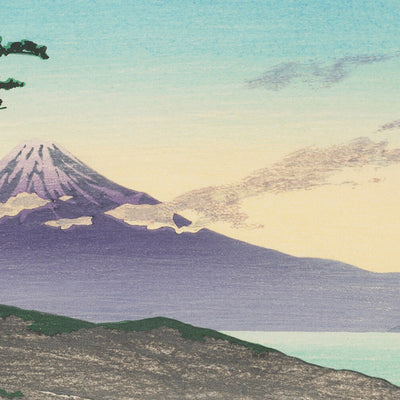 Blick auf den Mt Fuji am Abend in Miho von Hasui Kawase 1935 