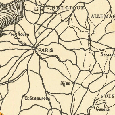 Old Wine Map of Cognac by Bidoit, 1938: Bordeaux, La Rochelle, Cru Classifications, Railways