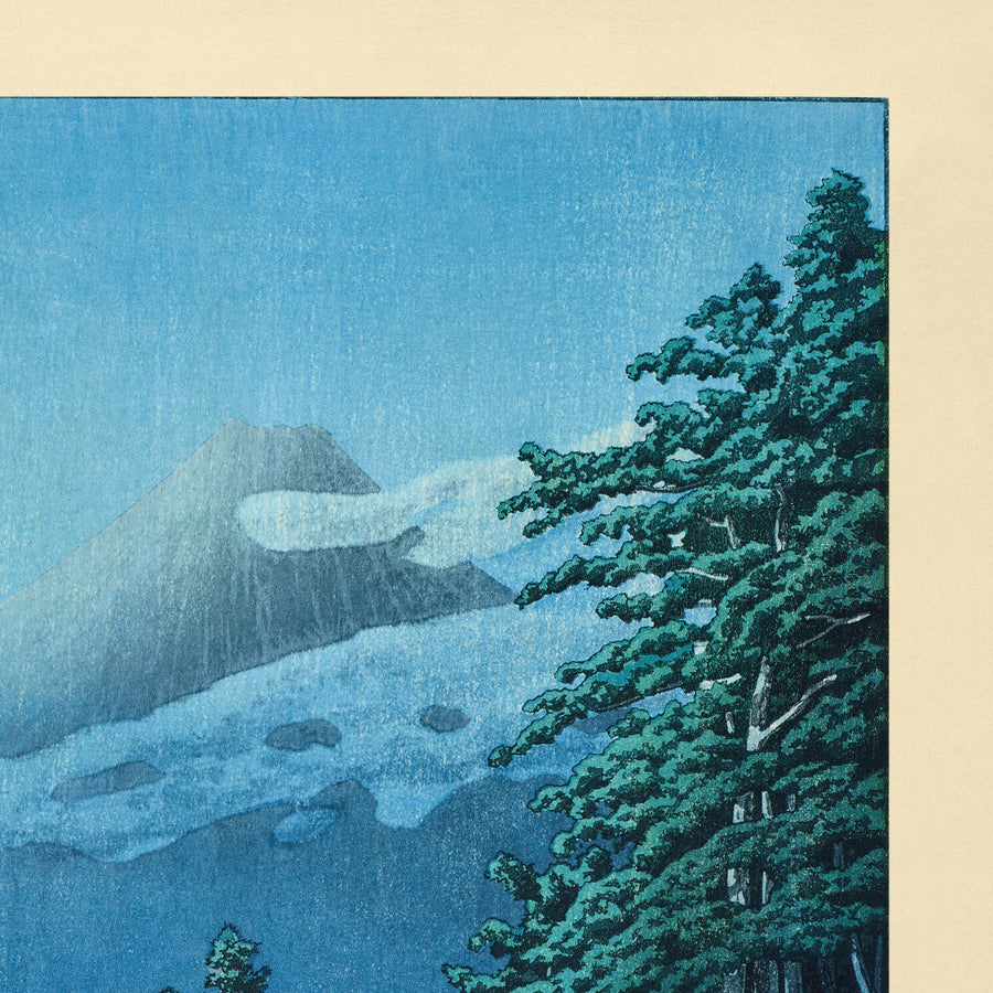 Tagonoura Bridge and Mt. Fuji by Hasui Kawase, 1935