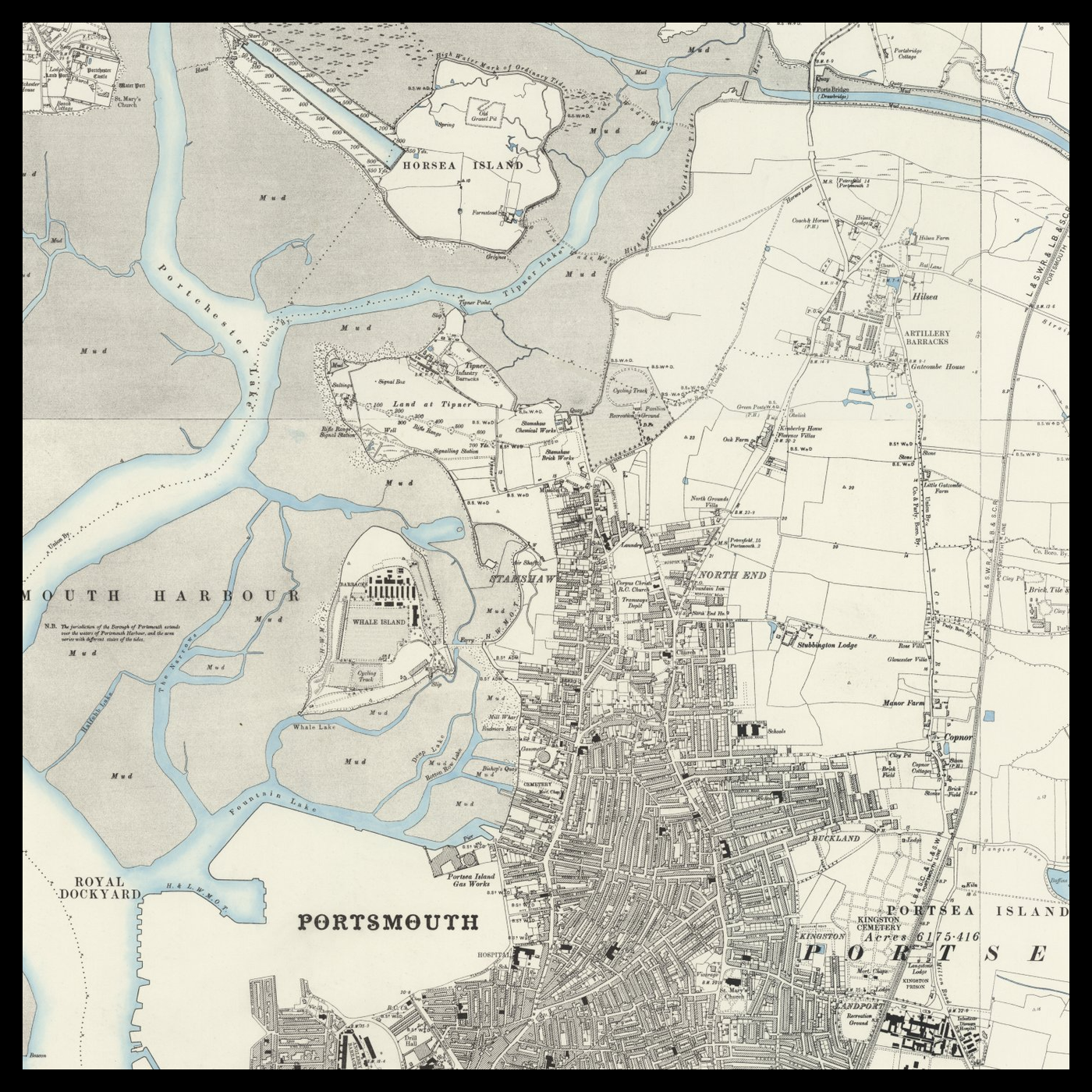 An old Ordnance Survey map of Portsmouth