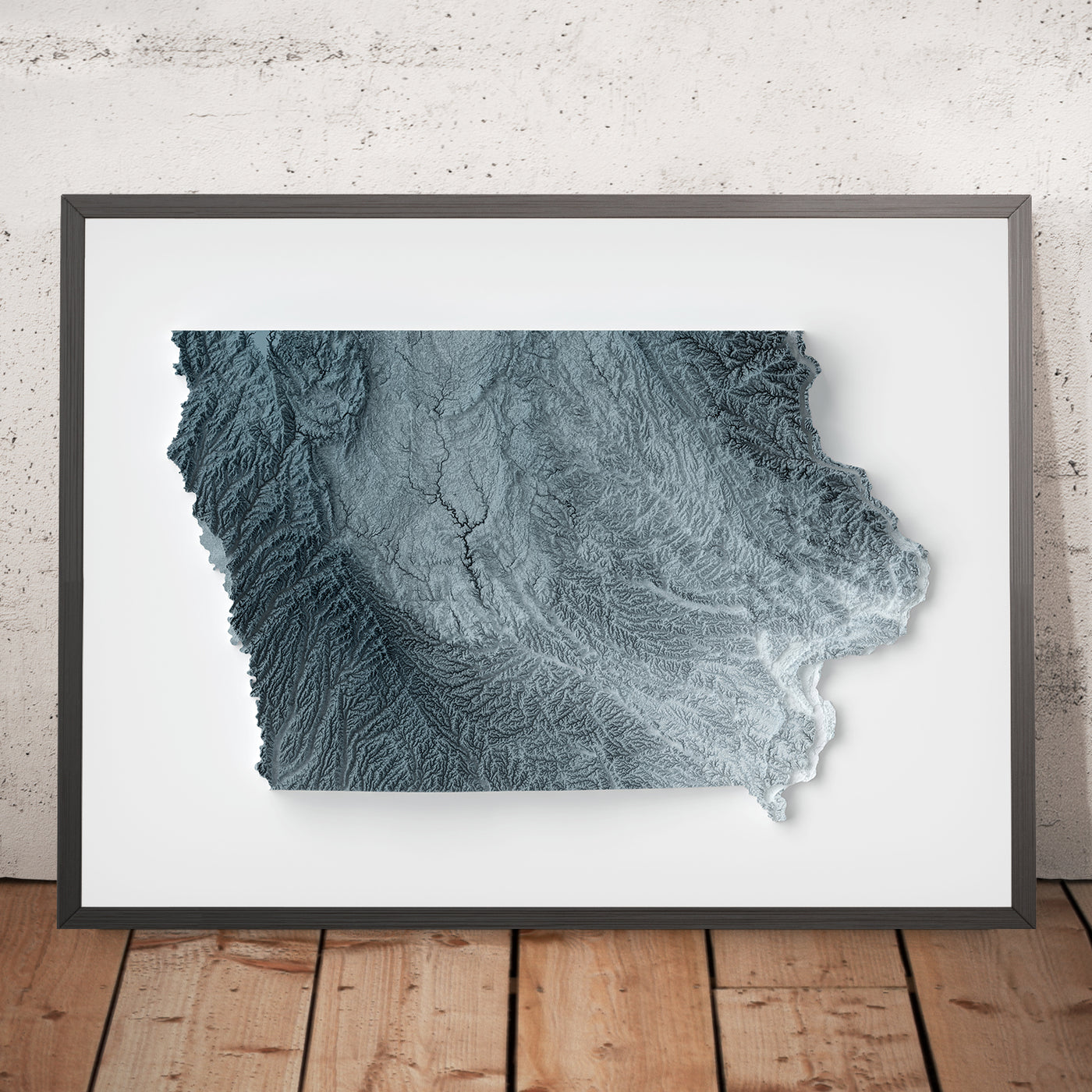 Mapa de Relieve Topográfico 3D de Iowa 