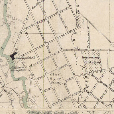 Old Map of Oslo by Steenstalles, 1867: Christiania, Royal Palace, Akershus Fortress, Karl Johans Gate, Bjørvika, Stortorvet