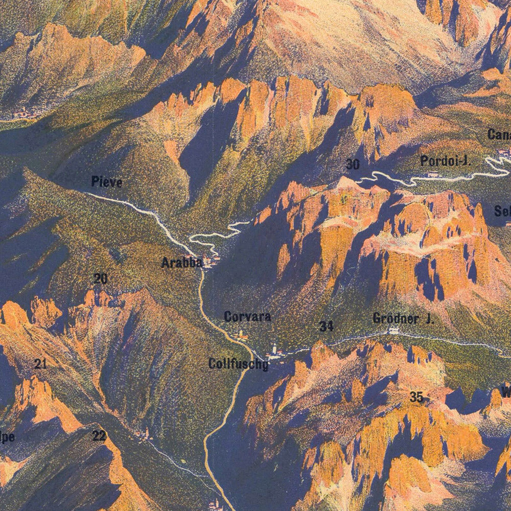 Dolomites Travel Poster: Les Nouvelles Routes de Montagne by Gustav Jahn, 1907