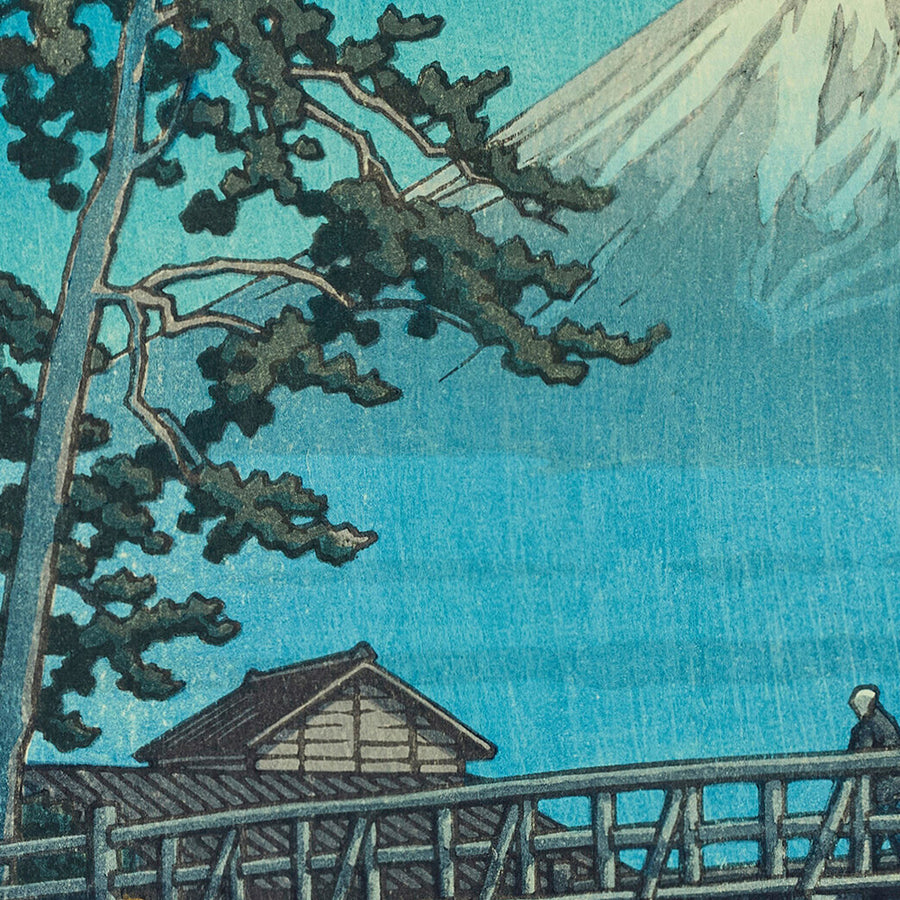 Mt. Fuji al chiaro di luna, Ponte Kawai di Hasui Kawase, 1935 