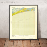 Old Map of Kiawah Island, South Carolina by USGS, 1943 – Atlantic Ocean & Coastal Marshlands