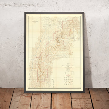 Old Topographic Map of Bryce Canyon National Park, Utah, 1932: Hoodoos, Paunsaugunt, Trails, Springs, Roads & Access