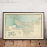 Alter Stadtplan von Vancouver von Cram, 1895: Stanley Park, Hastings Park, False Creek, Burrard Inlet, English Bay 