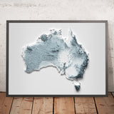 Mappa topografica in rilievo 3D dell'Australia 