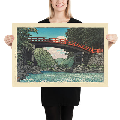 Kamibashi Bridge at Nikko (Sacred Bridge) by Hasui Kawase 1935