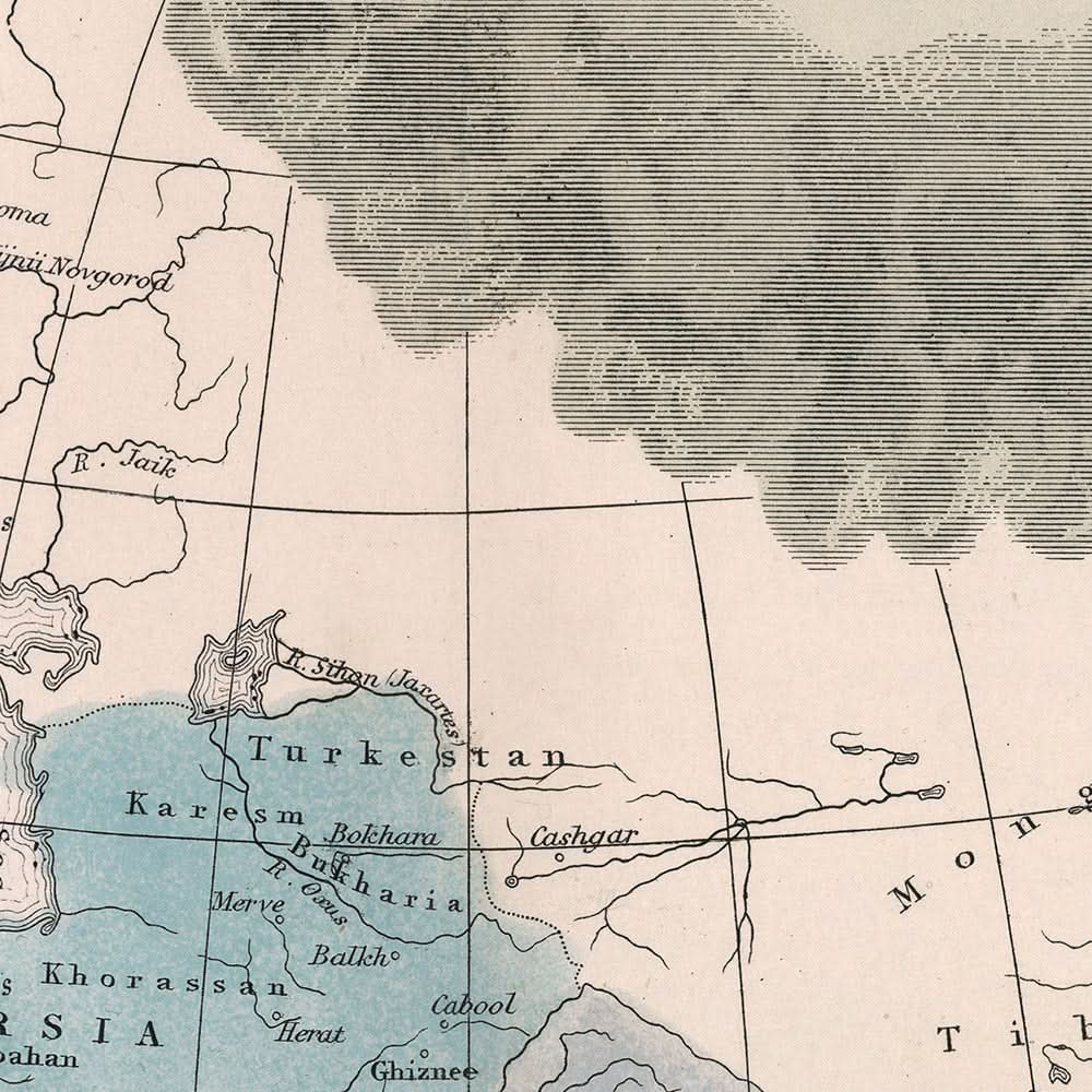 Alte Karte des Ersten Kreuzzugs von Quin, 1856: Deutsches Reich, Byzanz, Jerusalem, Kalifate, China