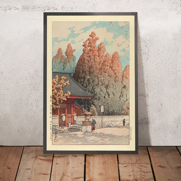 Una imagen enmarcada del Santuario de Asama en Shizuoka, de Hasui Kawase, 1934