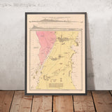 Old Map of Thailand & Myanmar by Stanford, 1883: Isthmus of Kra, Kraburi R., Lang Suan R., Chumphon, Ranong
