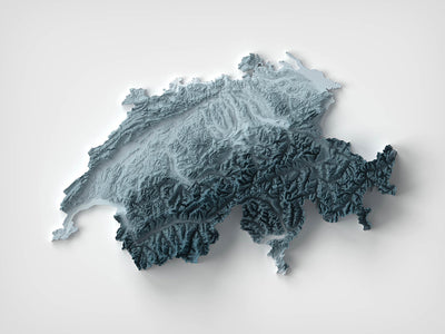 Switzerland Topographic 3D Relief Map