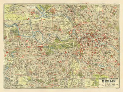 Alte Karte von Berlin von Stilke, 1936: Olympische Spiele, Grunewald, Tiergarten, Kurfürstendamm, Unter den Linden 