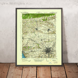 Old Map of Lancaster, Pennsylvania by USGS, 1943 – Lititz, Manheim & Conestoga River