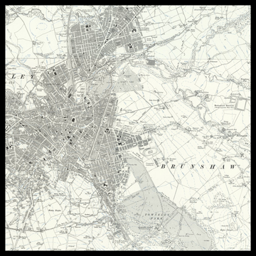 Eine alte Ordnance-Survey-Karte von Burnley