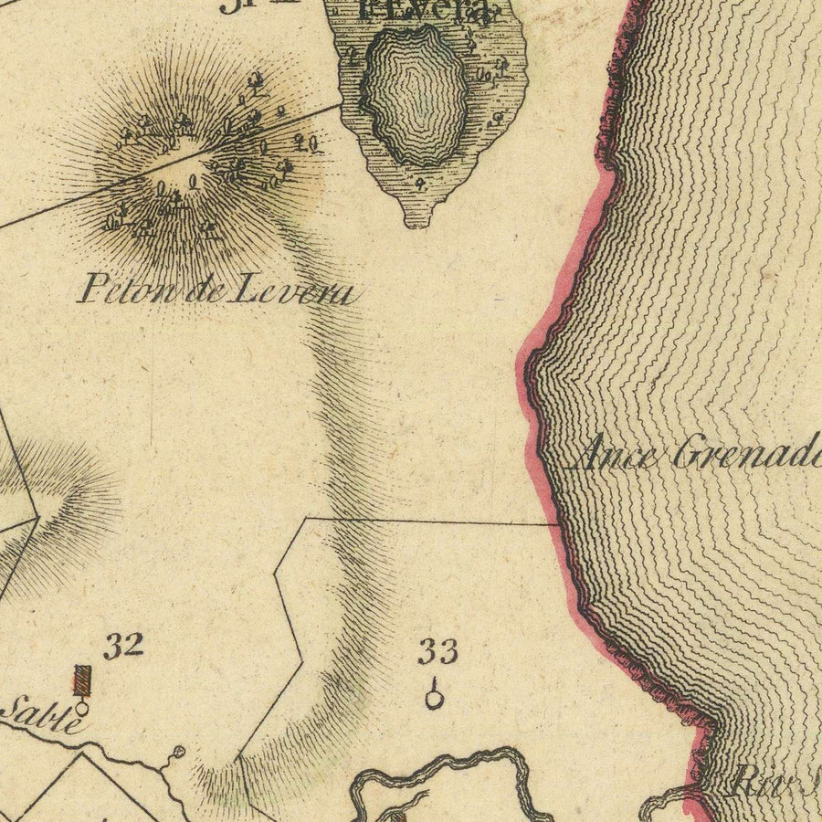 Mappa rara di Grenada di Paterson, 1780: St. George&