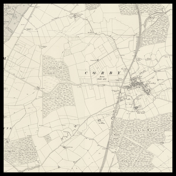 Una vecchia mappa Ordnance Survey di Corby