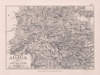 Battle of Leipzig by AK Johnston, 1813: Napoleonic Wars