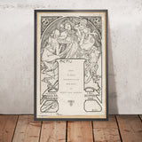 Sarah Bernhardt Banquet Menu by Alphonse Mucha, 1896