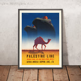 Affiche de voyage Palestine : Palestine Line par T. Trepkowski, 1935 