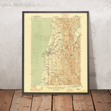 Old Map of Bandon, Oregon by USGS, 1944 – Coquille River, Cape Blanco & Pacific Coast