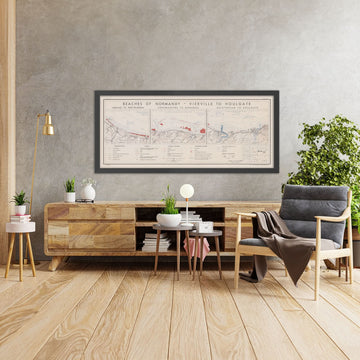 Vecchia mappa militare delle spiagge di Normandia, 1943: Pianificazione del D-Day, Vierville a Houlgate, Arromanches 