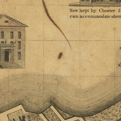 Old Map of New York by Longworth, 1817: City Hall, Broadway, Wall St, Lower Manhattan