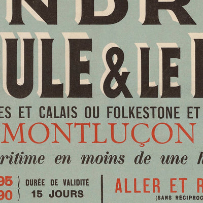 London to Paris Travel Poster: Angleterre–France by Imp. F. Champenois, 1890