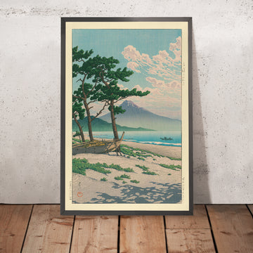 Une image encadrée de Pines at Miho Seashore par Hasui Kawase, 1935