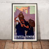 Affiche de voyage de Tunisie : Dougga. Visitez la Tunisie par Joseph de La Nézière, 1929 