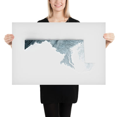 Mapa de Relieve 3D Topográfico de Maryland 