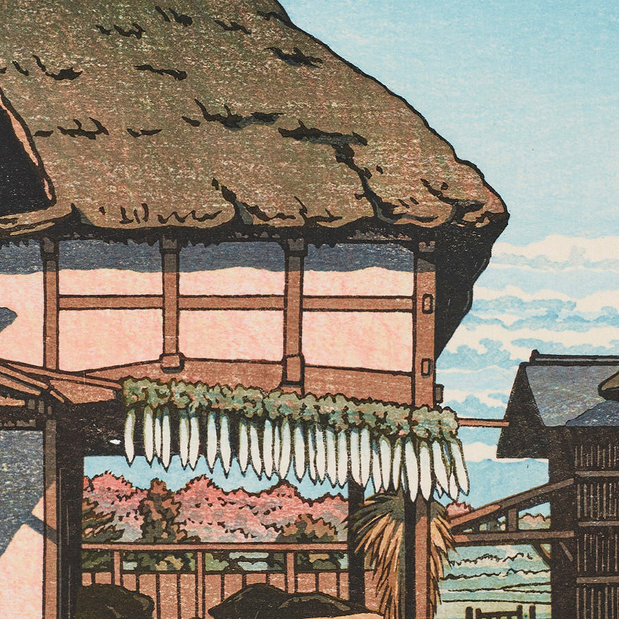 Autumn at a Farmhouse in Ayashi, Miyagi by Hasui Kawase, 1935