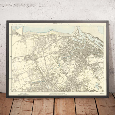 A framed image of a custom made town map