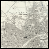 Carte ancienne personnalisée de Newcastle upon Tyne 