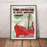 Poster di viaggio di Lorient: Foire Exposition de Basse Bretagne di A. Hamet, 1938 