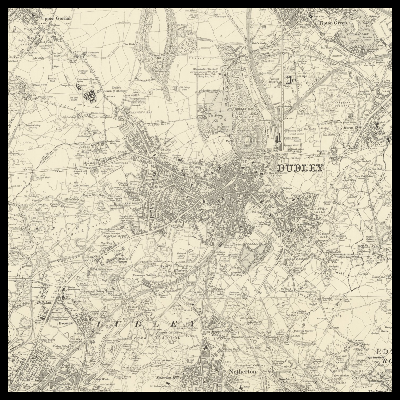 An old Ordnance Survey map of Dudley
