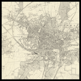 Carte ancienne personnalisée d'Ipswich 